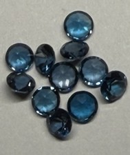 Blue Topaz Round Shape Faceted Cut Transparen...