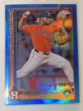 2025 Topps Chrome LogoFractor Ronel Blanco Blue Refractor 093/150 Astros