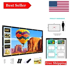 100-inch 16:9 Anti-Crease Projector Screen for Stunning Double-Sided Projections