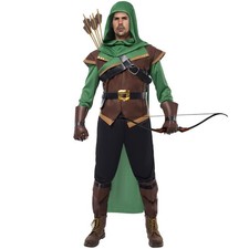 Adult Renaissance Robin Hood Archer Halloween Cosplay Dress Up role play Costume