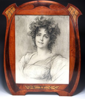 Kaulbach, Friedrich August (1850-1920) gerahmte Radierung HEBE / BACCHANTIN 1897