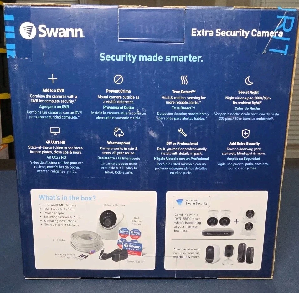 Swann 4K HD Thermal Motion Dome Camera SWPRO-4KDOME - Bluetooth, Weatherproof - Image 2 of 3