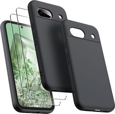 Coque Pour Google Pixel 8a Silicone Noir + 2 Verres Trempes Little Boutik©