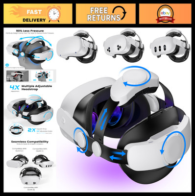 Adjustable VR Head Strap for Meta Quest 3/2 - Enhanced Support, Pressure Relief,