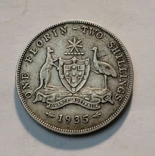 1935  Australia 1 Florin  World Silver Coin