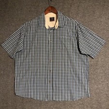 Wrangler Shirt Mens XL Blue Green Plaid Short Sleeve Button Front Casual Pocket