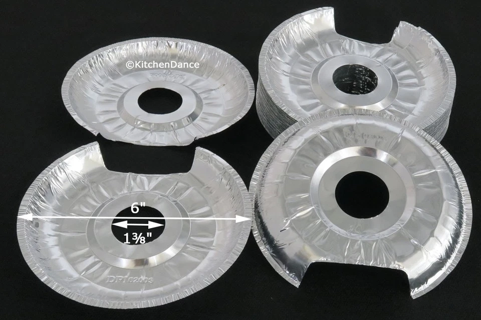 KitchenDance Disposable Electric Foil Burner Bibs - Aluminum Foil Silver Burn... - Image 3 of 4