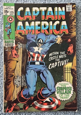 Captain America #125 1970 Very Good Read Condition,  Light Yellowing See Pics