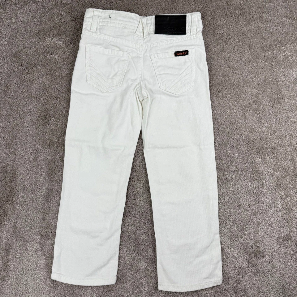 Pantalones de mezclilla blancos desgastados y cremalleras de Akademiks talla 5 niño y2k hip hop Foto 3 de 4