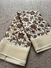 Elegant Linen Cotton Saree with Zari Border  Brocade Blouse fabric