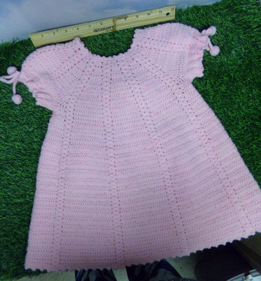 fits xavier roberts CABBAGE PATCH KIDS softy PINK dress vintage 45ys crochet