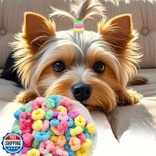100pcs Candy Colour Small Dogs Hair Tie Scrunchies, Comfortable 0.8inch Mini 