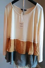 Woman's Plus Top Boho Designer Davi & Dani 3X New With Tags