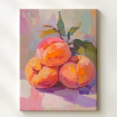 Wall Art Impressionist Peach Canvasdreamy Close-Up Fruit | eBay