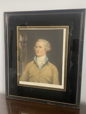 Alexander Hamilton Engraving by Thomas Hamilton Crawford Pencil Signature 22 X25