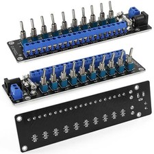 Evemodel 3V-24V DC Individual Toggle Switch Power Distribution Module 10 Channel