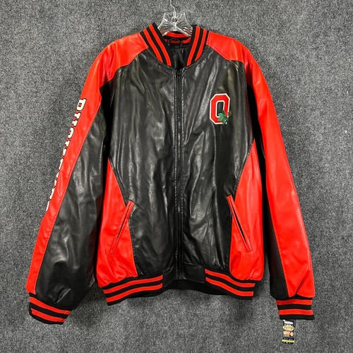 Ohio State Buckeyes OSU Chaqueta de Bombardero Steve & Barrys Negra Talla XL *Defectos Nueva de Lote Antiguo - Imagen 2 de 24