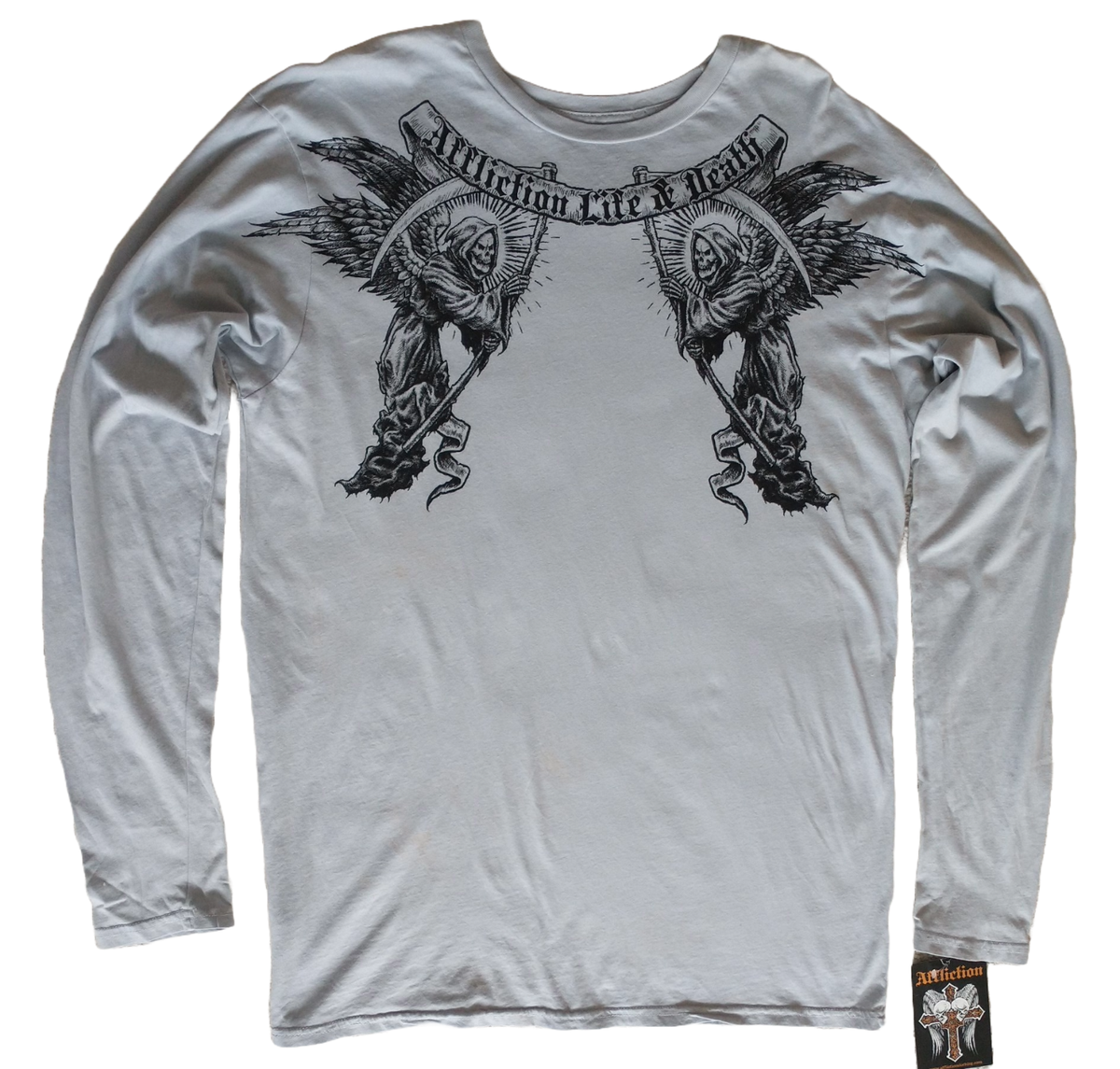 Affliction L/S T-Shirt LIFE & DEATH XL 2XL NWT Skull Reapers