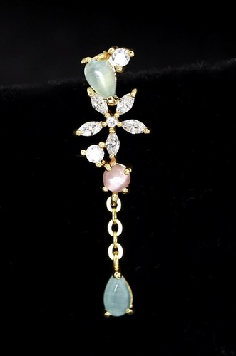 Gem Crystal Ear Cartilage Helix Ring Bar Stud Ear Cuff Climber Piercing Earring - Picture 212 of 268