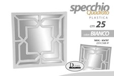 SPECCHIO QUADRATO BIANCO ANTICATO PARETE MURO MOBILI ARMADIO BAGNO 25 CM