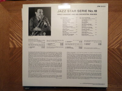 UK RCA LP RECORD 10123/WINGY MANONE/JAZZ STAR SERIF NO 18/1936