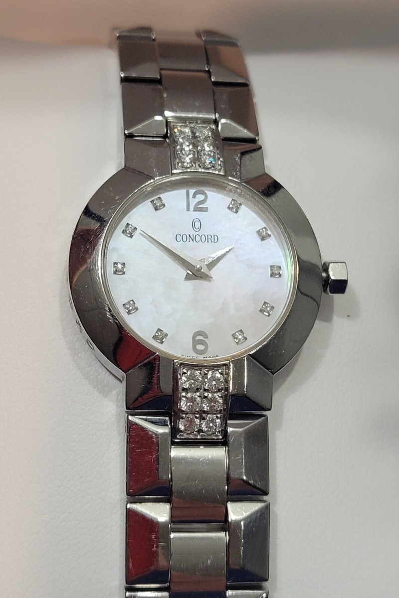 Concord La Scala 26mm Mop Dial Diamonds Quartz Ladies