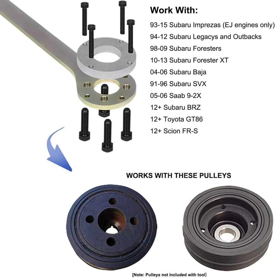 Kit de herramientas de polea de manivela soporte de llave de tornillo para Subaru Imprezas, Legacys y Outbacks Foto 3 de 4