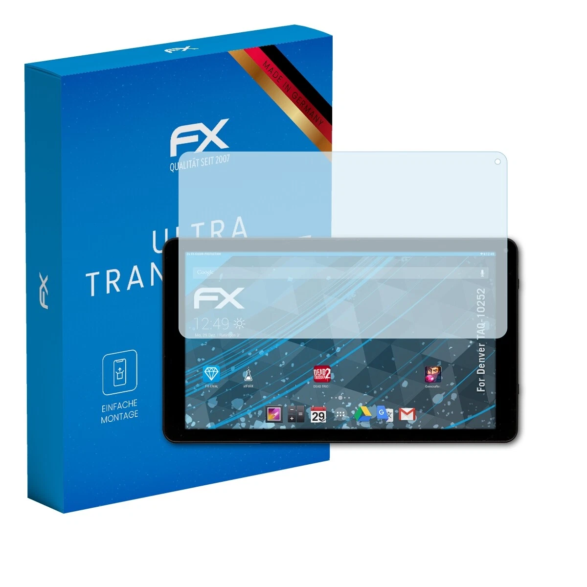AtFoliX 2x Screen Protector for Denver TAQ-10252 Protective Clear Film