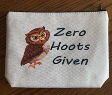OWL Zero Hoots Given ** Travel Accessories/Makeup Bag** New/Free Ship