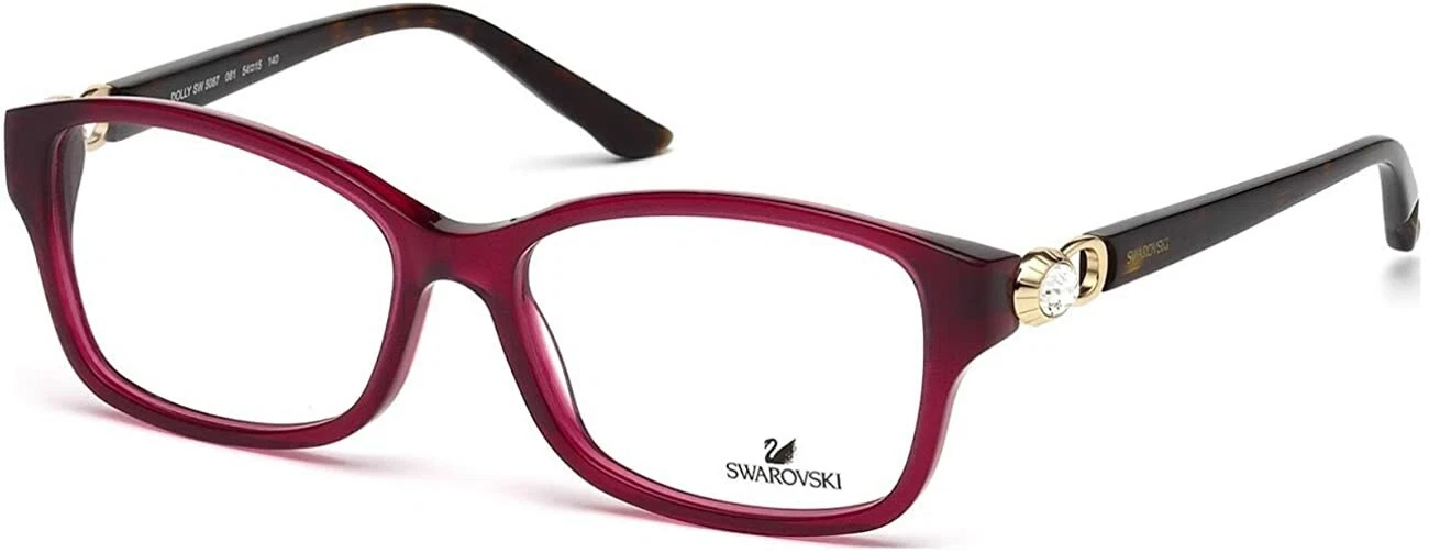 Swarovski Dolly SW5087 081 Burgundy Red Plastic Eyeglasses Frame 54 15 140 5087