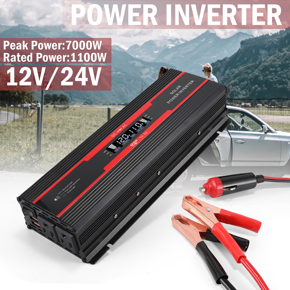 Convertidor 7000W De DC 12V A 110V AC Con USB Para Carro Auto Inversor ...