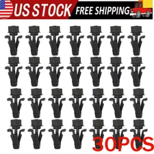 30x Car Bumper Grille Retainer Fastener Clips Bumper Hood Clips For-Nissan Black