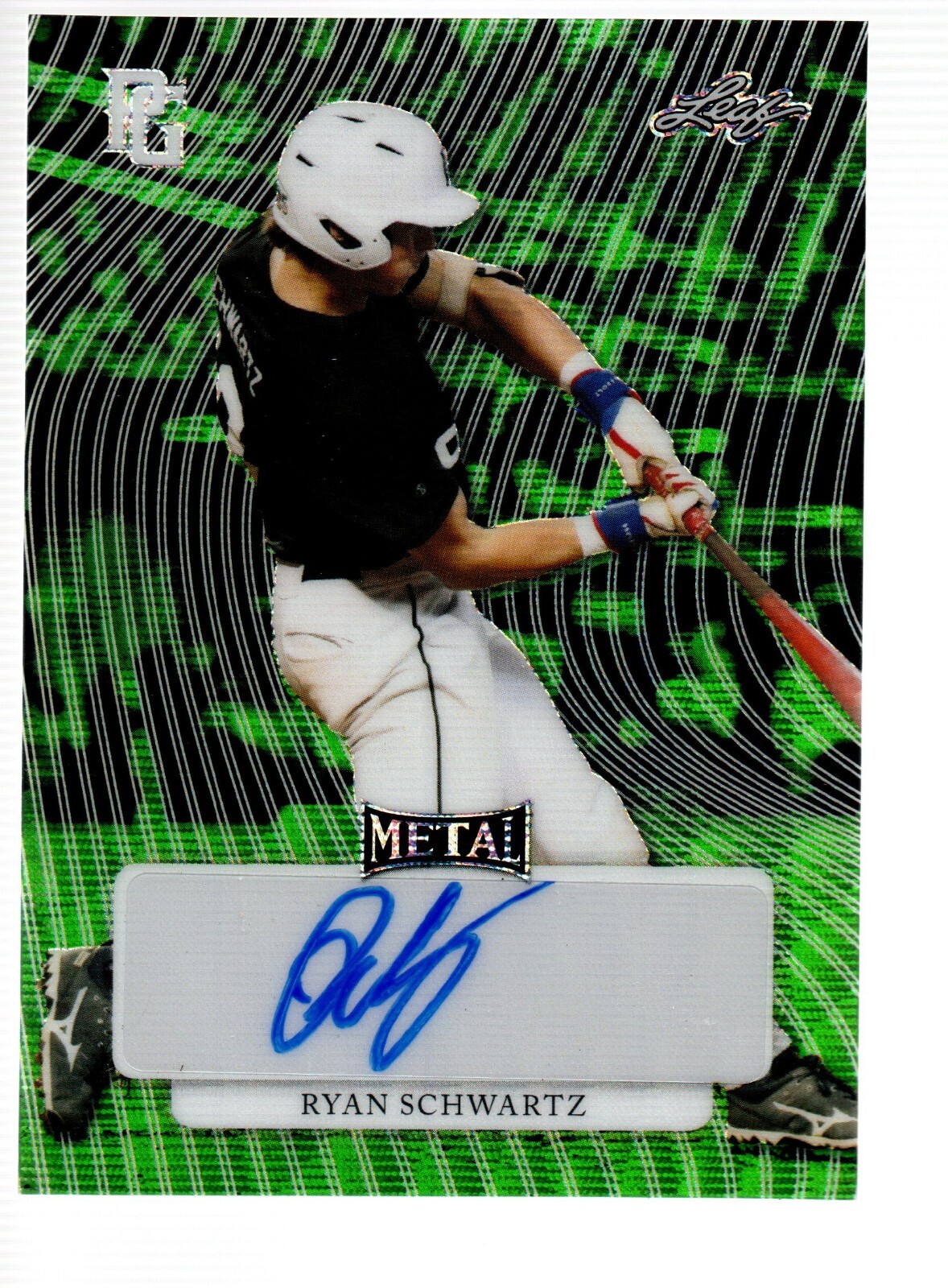 2023 Leaf Perfect Game Showcase Wave Green Autograph #MA-RS1 Ryan Schwartz 6/6