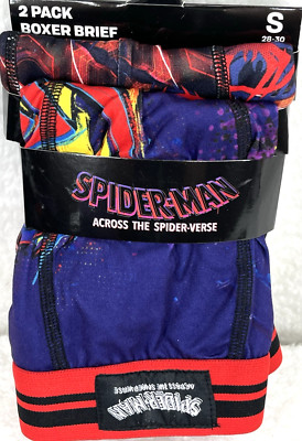 Spider-Man Across The Spider-Verse Men's Boxer Briefs SZ Small 2-Pk No Fly