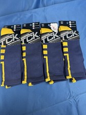 Lot Of 4 TCK Socks Navy Gold Sz Medium