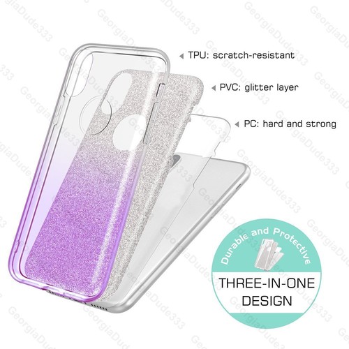 iPhone X 10 phone case cover Luxury Glitter Sparkle Bling Design Slim Hybrid - 第 9/24 張圖片