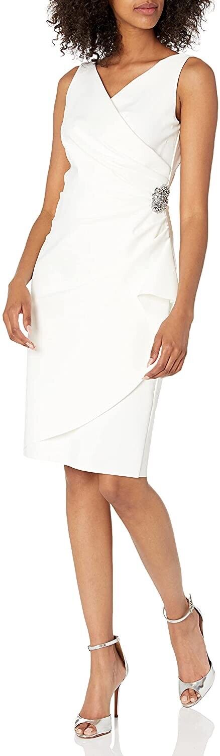 New Alex Evenings Womens Slimming Short Ruched Dress with Ruffle  195078020606 | eBay