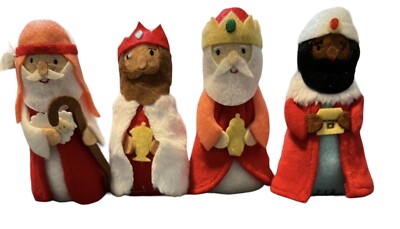 Wondershop Christmas Nativity Three Wise Men & Shepherd Felt & Fur Ornaments