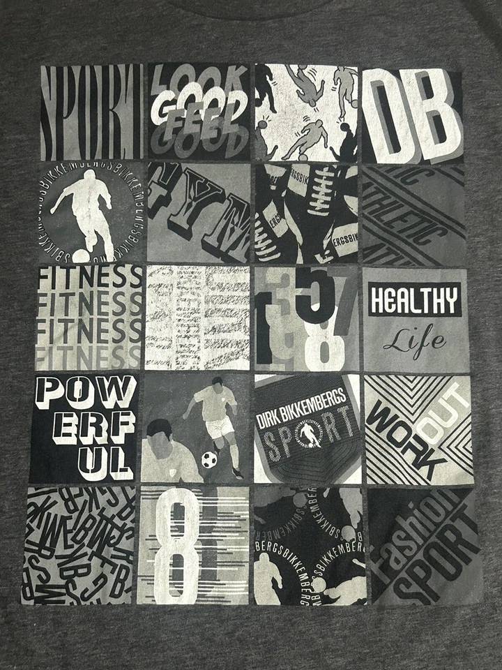 Camiseta masculina Dirk Bikkembergs gráfica grande futebol futebol esportes manga curta - Imagem 3 de 4