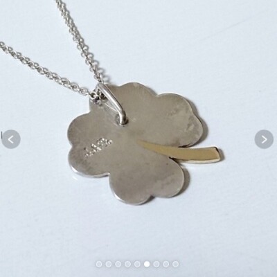 Tiffany & Co. Four Leaf Clover Silver 925 / Gold 18k Charm Pendant