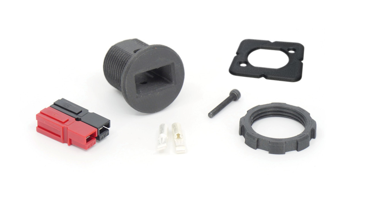 Carbon Composite Panel Mount Adapter w/ Backside Nut for Anderson Powerpole