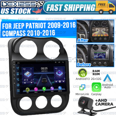 For Jeep Patriot/Compass 32GB Apple CarPlay Android 13 Car Stereo GPS Navi Radio