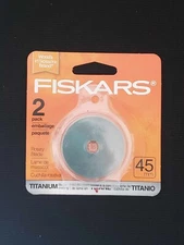 🌟 Fiskars 45mm Titanium Rotary Blade 2 Pack C8 Cuts Paper Leather Fabric 🌟