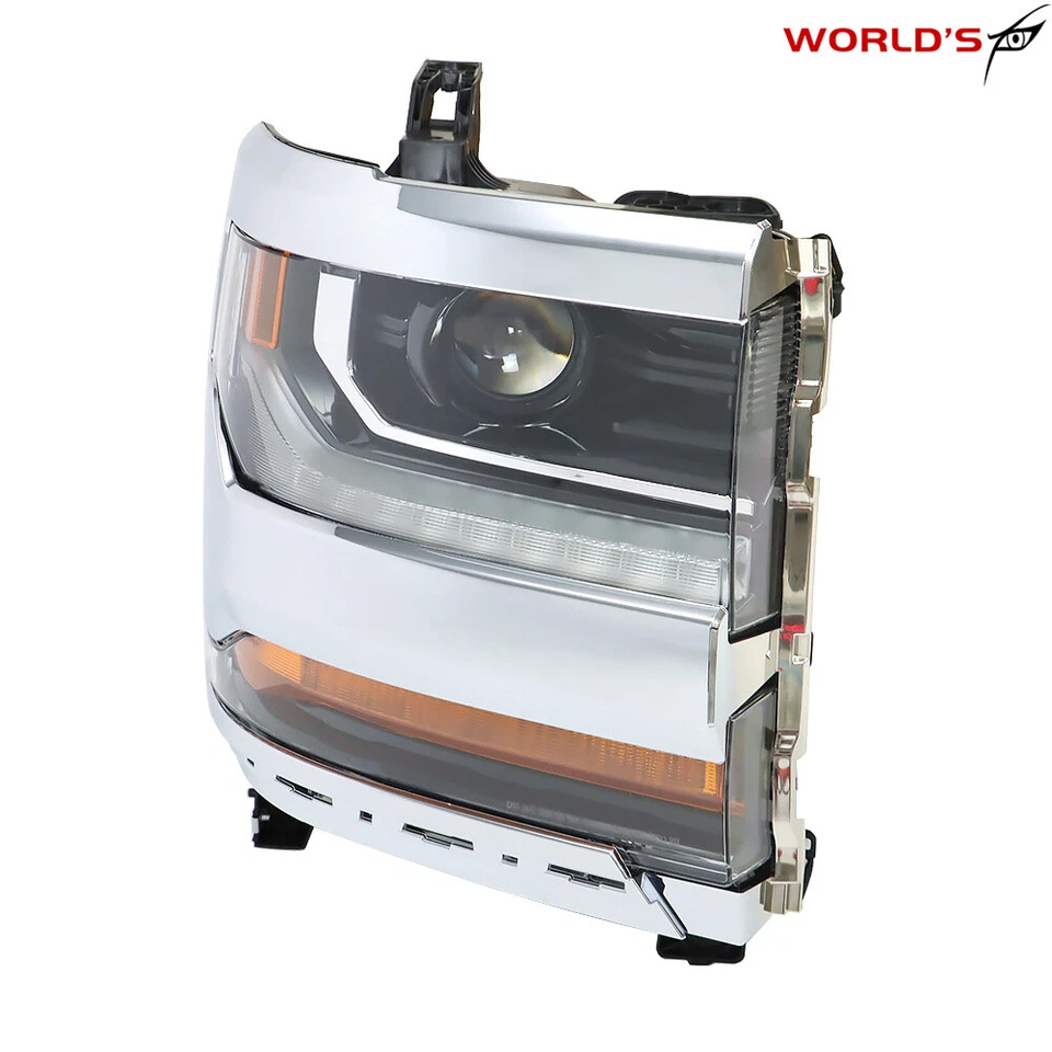 Pair Headlight For Chevy Silverado 1500 2016-2018 HID/Xenon w/ LED DRL Projector - Image 4 of 4