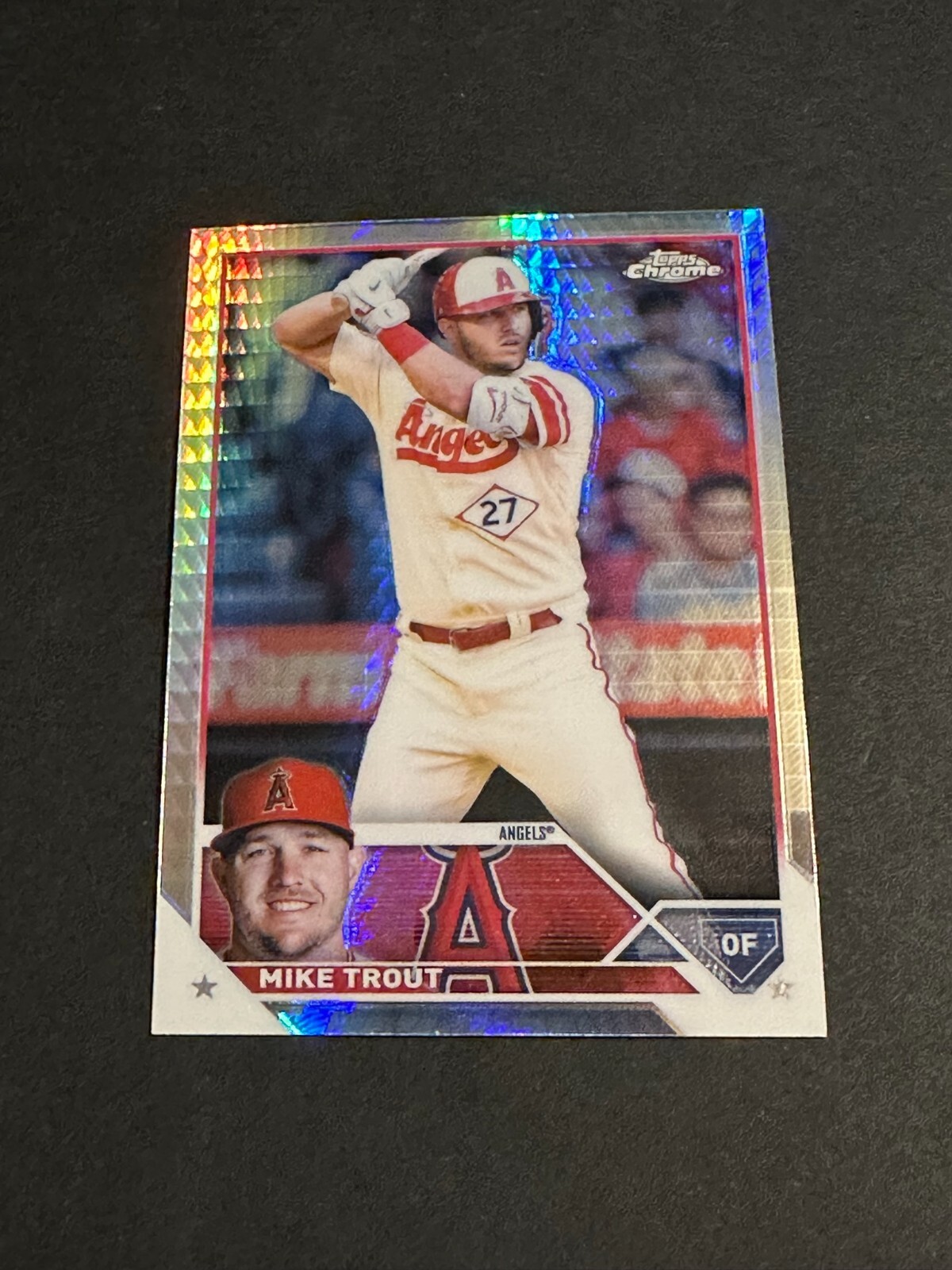 2023 Topps Chrome Mike Trout Prism Refractor #27 - Angels - FREE SHIPPING