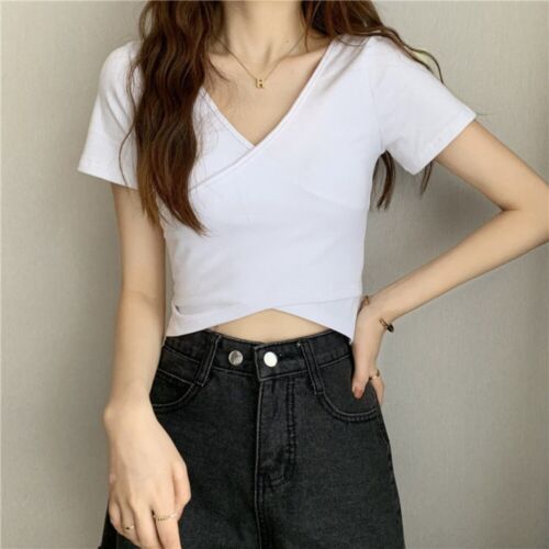 Summer Slim T-shirt Korean Version Short Top Fashion Crop Top  Outdoor - Afbeelding 1 van 15