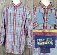 Cremieux Mens 3XT Button Up Shirt Paisley Striped Flip Cuff Lightweight Casual