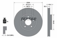 2X Bremsscheibe Vorne Textar 92322903 FÜR Ssangyong Bremsscheiben Scheibenbremse