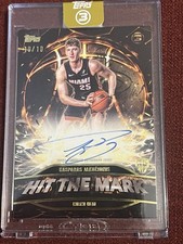 KASPARAS JAKUCIONIS 2025-26 TOPPS THREE 3 Hit The Mark RC AUTO Gold 10/10