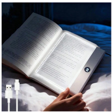 Book Light, Rechargeable Clear LED Flat Reading Light with 3 Colors Timer, D...